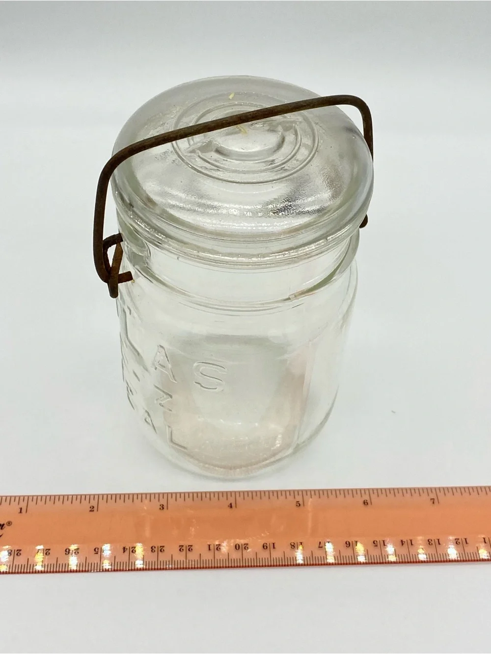 Atlas E-Z Seal Glass Canning Jar with Glass Lid & Wire Bail Farmhouse Décor